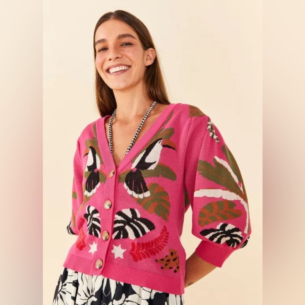 FARM Rio Pink Patterned Women's Sweater